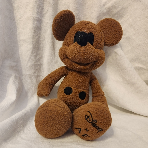 Disney x AE Special Edition Brown Mickey Mouse Plush Toy. - Picture 1 of 4
